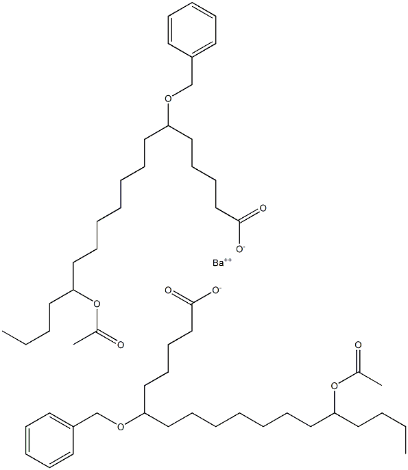 Bis(6-benzyloxy-14-acetyloxystearic acid)barium salt Struktur