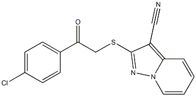 2-[[(4-Chlorophenylcarbonyl)methyl]thio]-pyrazolo[1,5-a]pyridine-3-carbonitrile Struktur