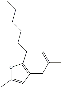 2-Hexyl-5-methyl-3-(2-methylallyl)furan Struktur