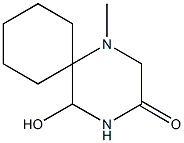 1-Methyl-5-hydroxy-1,4-diazaspiro[5.5]undecan-3-one Struktur