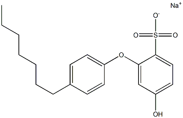 5-Hydroxy-4'-heptyl[oxybisbenzene]-2-sulfonic acid sodium salt Struktur