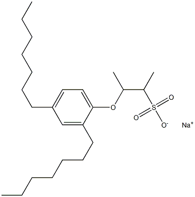 3-(2,4-Diheptylphenoxy)butane-2-sulfonic acid sodium salt Struktur