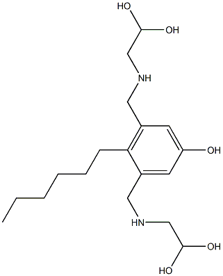 3,5-Bis[[(2,2-dihydroxyethyl)amino]methyl]-4-hexylphenol Struktur