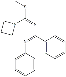 4-(1-Azetidinyl)-4-methylthio-1-(phenyl)-2-phenyl-1,3-diaza-1,3-butadiene Struktur