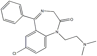 7-Chloro-1-(2-dimethylaminoethyl)-5-(phenyl)-1H-1,4-benzodiazepin-2(3H)-one Struktur