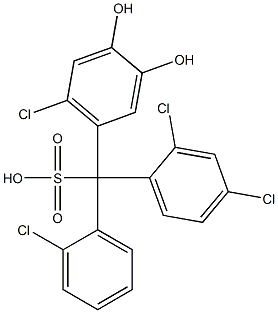 (2-Chlorophenyl)(2,4-dichlorophenyl)(6-chloro-3,4-dihydroxyphenyl)methanesulfonic acid Struktur