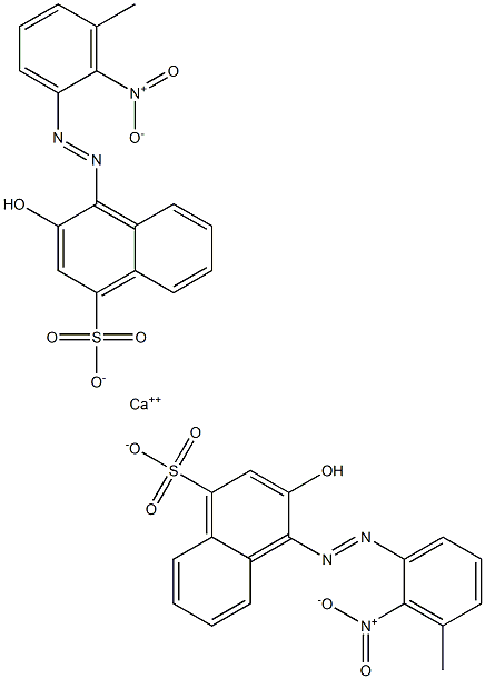 Bis[1-[(3-methyl-2-nitrophenyl)azo]-2-hydroxy-4-naphthalenesulfonic acid]calcium salt Struktur