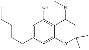 3,4-Dihydro-2,2-dimethyl-4-[methylimino]-7-pentyl-2H-1-benzopyran-5-ol Struktur