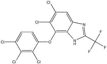 5,6-Dichloro-7-(2,3,4-trichlorophenoxy)-2-trifluoromethyl-1H-benzimidazole Struktur