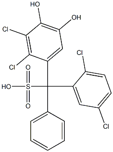 (2,5-Dichlorophenyl)(2,3-dichloro-4,5-dihydroxyphenyl)phenylmethanesulfonic acid Struktur