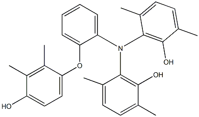 N,N-Bis(6-hydroxy-2,5-dimethylphenyl)-2-(4-hydroxy-2,3-dimethylphenoxy)benzenamine Struktur