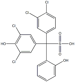 (3,4-Dichlorophenyl)(3,5-dichloro-4-hydroxyphenyl)(2-hydroxyphenyl)methanesulfonic acid Struktur