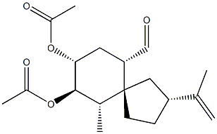 (2R,5R,6S,7R,8R,10S)-7,8-Di(acetyloxy)-6-methyl-2-(1-methylethenyl)spiro[4.5]decane-10-carbaldehyde Struktur