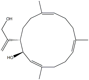 (1E,3R,4S,7E,11E)-1,7,11-Trimethyl-4-(1-methylene-2-hydroxyethyl)cyclotetradeca-1,7,11-trien-3-ol Struktur