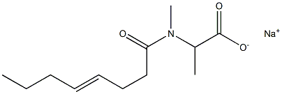 2-[N-Methyl-N-(4-octenoyl)amino]propionic acid sodium salt Struktur