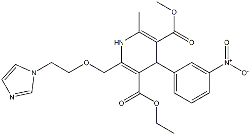 6-(2-(1H-Imidazol-1-yl)ethoxymethyl)-4-(3-nitrophenyl)-2-methyl-1,4-dihydropyridine-3,5-dicarboxylic acid 3-methyl 5-ethyl ester Struktur