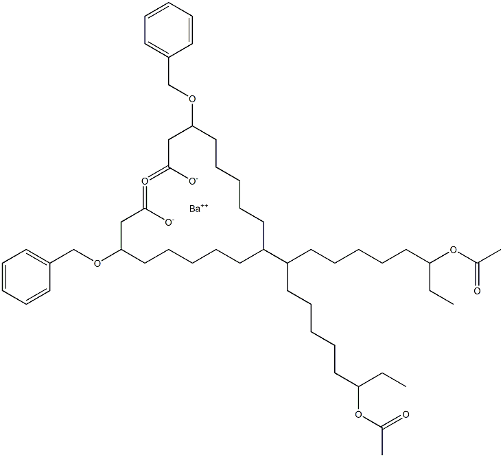 Bis(3-benzyloxy-16-acetyloxystearic acid)barium salt Struktur