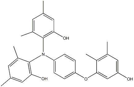 N,N-Bis(6-hydroxy-2,4-dimethylphenyl)-4-(5-hydroxy-2,3-dimethylphenoxy)benzenamine Struktur