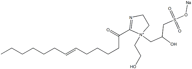 1-(2-Hydroxyethyl)-1-[2-hydroxy-3-(sodiooxysulfonyl)propyl]-2-(6-tridecenoyl)-2-imidazoline-1-ium Struktur