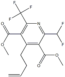 4-(3-Butenyl)-2-(difluoromethyl)-6-(trifluoromethyl)pyridine-3,5-dicarboxylic acid dimethyl ester Struktur