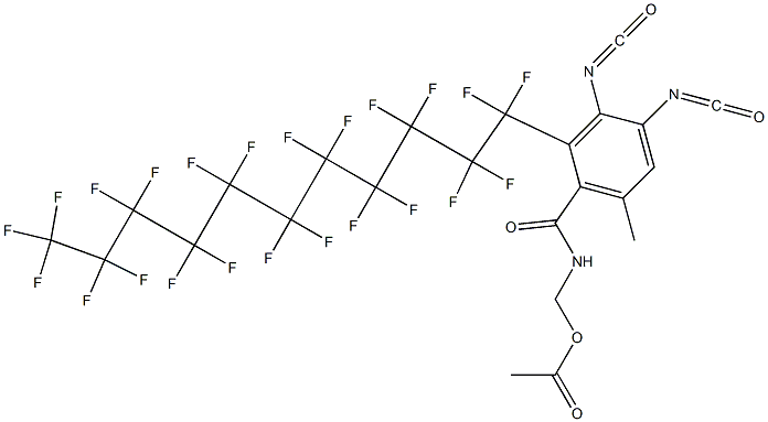 N-(Acetyloxymethyl)-2-(tricosafluoroundecyl)-3,4-diisocyanato-6-methylbenzamide Struktur