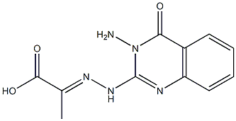 2-[2-[(3-Amino-3,4-dihydro-4-oxoquinazolin)-2-yl]hydrazono]propionic acid Struktur