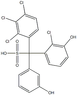 (2-Chloro-3-hydroxyphenyl)(2,3,4-trichlorophenyl)(3-hydroxyphenyl)methanesulfonic acid Struktur