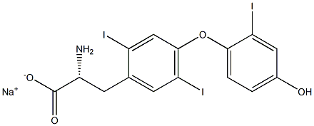 (R)-2-Amino-3-[4-(4-hydroxy-2-iodophenoxy)-2,5-diiodophenyl]propanoic acid sodium salt Struktur