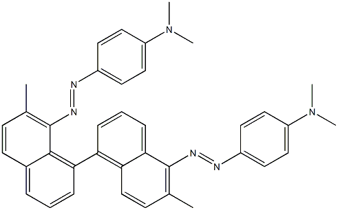 4,4'-Bis(4-dimethylaminophenylazo)-3,3'-dimethyl-5,8'-binaphthalene Struktur