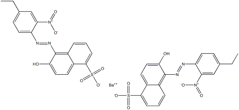 Bis[1-[(4-ethyl-2-nitrophenyl)azo]-2-hydroxy-5-naphthalenesulfonic acid]barium salt Struktur