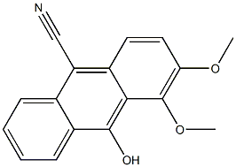 3,4-Dimethoxy-10-hydroxyanthracene-9-carbonitrile Struktur