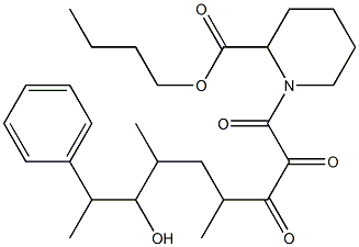 1-[2-(Butoxycarbonyl)piperidin-1-yl]-4,6,8-trimethyl-7-hydroxy-8-phenyloctane-1,2,3-trione Struktur