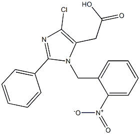 4-Chloro-1-(2-nitrobenzyl)-2-(phenyl)-1H-imidazole-5-acetic acid Struktur