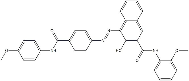 4-[[4-[[(4-Methoxyphenyl)amino]carbonyl]phenyl]azo]-3-hydroxy-N-(2-methoxyphenyl)-2-naphthalenecarboxamide Struktur