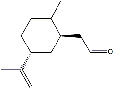 (-)-2-[(1R,3R)-3-(1-Methylethenyl)-6-methyl-5-cyclohexenyl]acetaldehyde Struktur