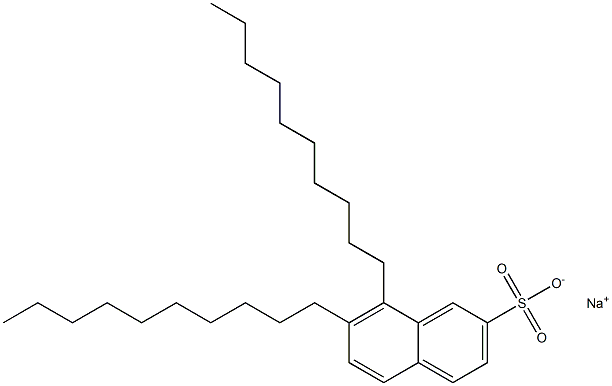 7,8-Didecyl-2-naphthalenesulfonic acid sodium salt Struktur