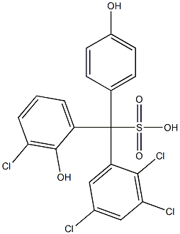 (3-Chloro-2-hydroxyphenyl)(2,3,5-trichlorophenyl)(4-hydroxyphenyl)methanesulfonic acid Struktur