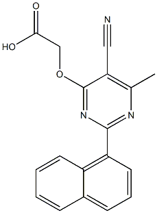 [2-(1-Naphthalenyl)-5-cyano-6-methyl-4-pyrimidinyloxy]acetic acid Struktur