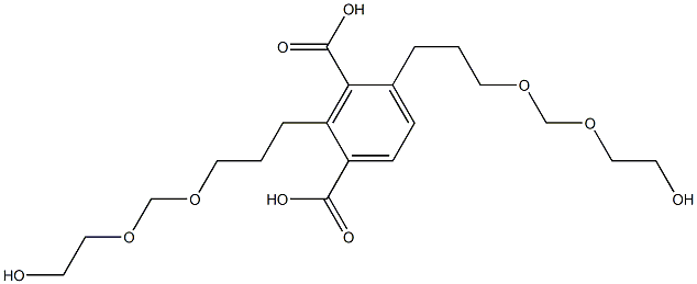 2,4-Bis(8-hydroxy-4,6-dioxaoctan-1-yl)isophthalic acid Struktur