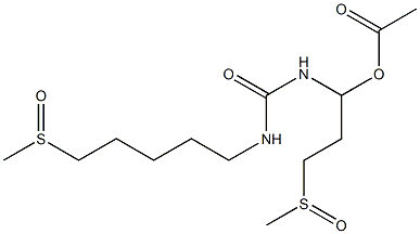 N-(3-Methylsulfinyl-1-acetoxypropyl)-N'-(5-methylsulfinylpentyl)urea Struktur