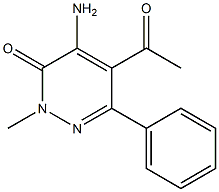 2-Methyl-4-amino-5-acetyl-6-phenylpyridazin-3(2H)-one Struktur