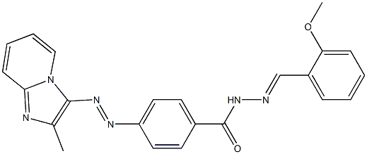 4-[(2-Methylimidazo[1,2-a]pyridin-3-yl)azo]-N'-(2-methoxybenzylidene)benzohydrazide Struktur