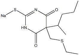 5-(Ethylthiomethyl)-5-(1-methylbutyl)-2-sodiothio-4,6(1H,5H)-pyrimidinedione Struktur