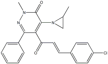 4-(2-Methylaziridin-1-yl)-5-[1-oxo-3-(4-chlorophenyl)-2-propenyl]-2-methyl-6-phenylpyridazin-3(2H)-one Struktur