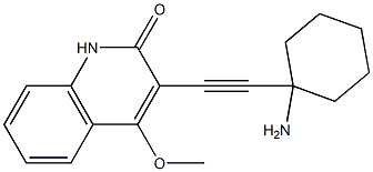 3-[(1-Aminocyclohexyl)ethynyl]-4-methoxyquinolin-2(1H)-one Struktur