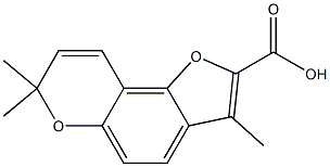 3-Methyl-7,7-dimethyl-7H-furo[2,3-f][1]benzopyran-2-carboxylic acid Struktur