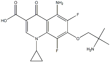 7-(2-Amino-2-methylpropoxy)-6,8-difluoro-5-amino-1-cyclopropyl-1,4-dihydro-4-oxoquinoline-3-carboxylic acid Struktur