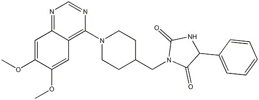 1-[[1-(6,7-Dimethoxyquinazolin-4-yl)piperidin-4-yl]methyl]-4-phenylimidazolidine-2,5-dione Struktur