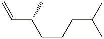 [R,(-)]-3,7-Dimethyl-1-octene Struktur