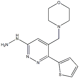 6-(2-Thienyl)-3-hydrazino-5-[morpholinomethyl]pyridazine Struktur